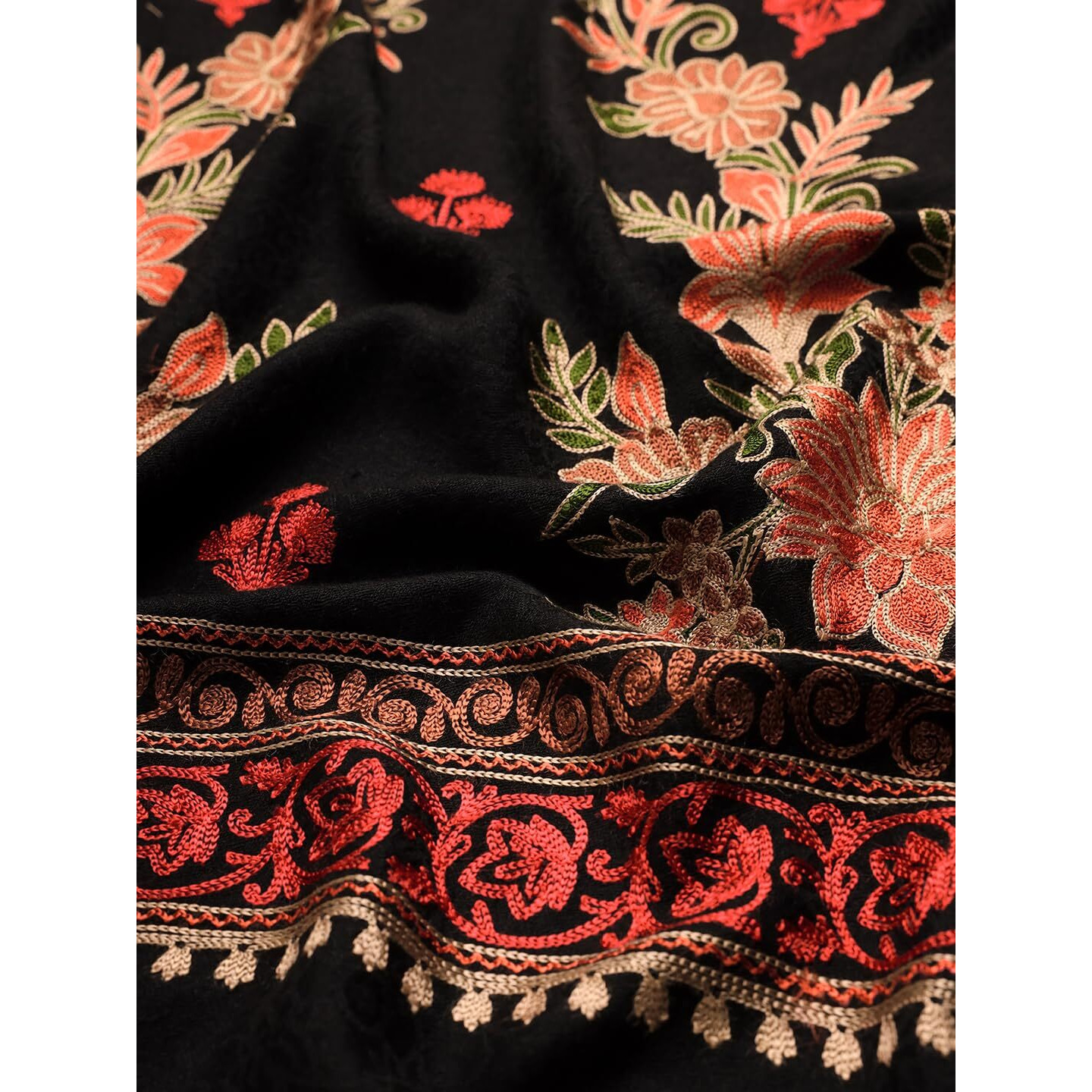 Pashmoda Women Dilbar Aari Embroidered Stole (Size 71X203 Cm)