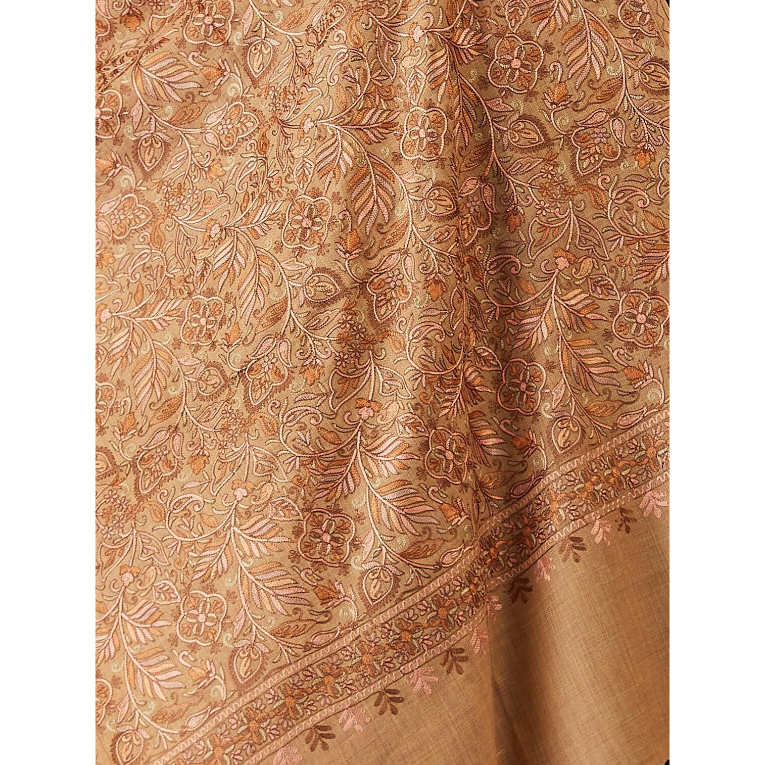 Pashmoda Women Aangan Wool Blend Nalki Embroidered Stole, Shawl And Wrap, Luxury Pashmina Evening Wrap (Size 71X203 Cm)