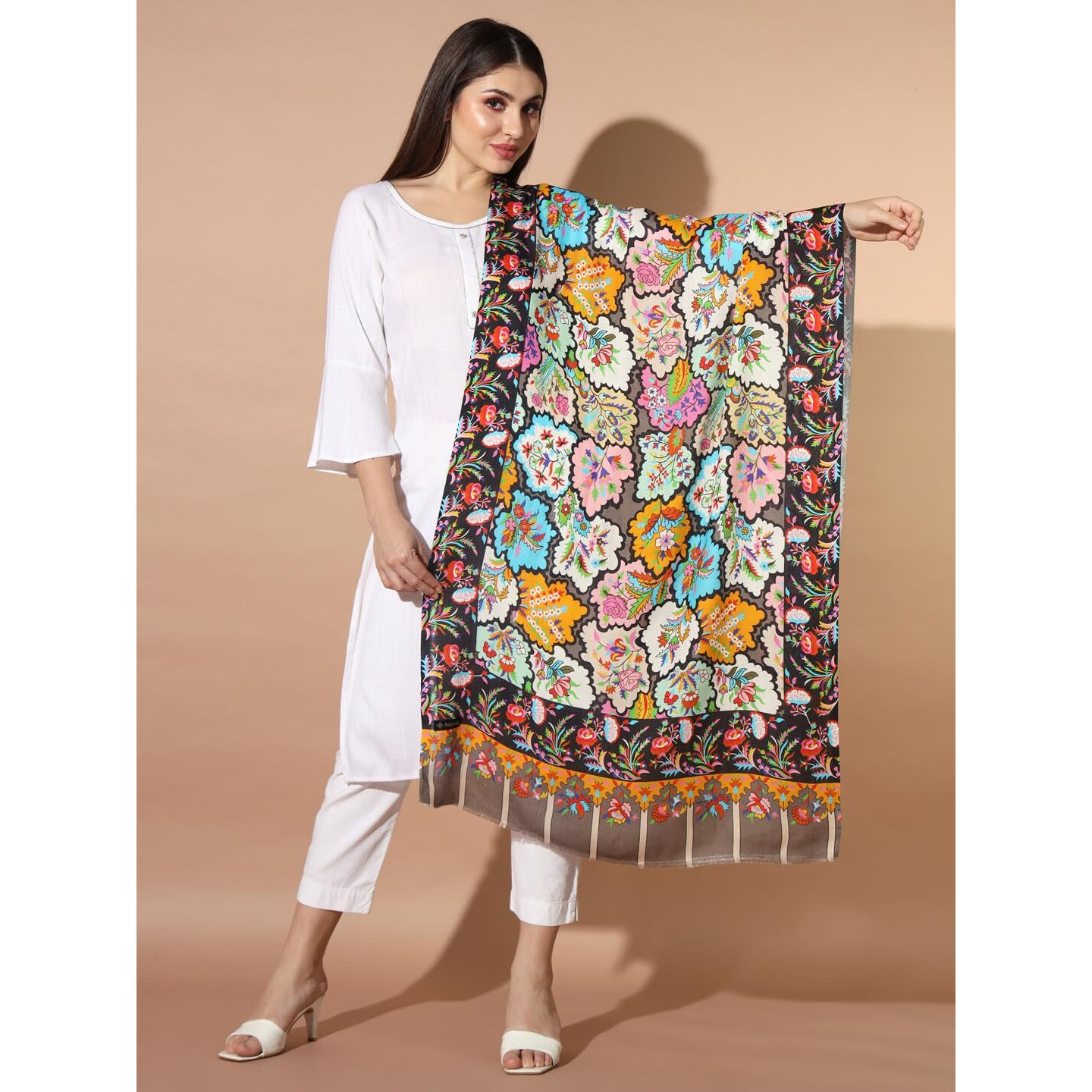 Pashmoda Women Chaman Fine Soft Bamboo Fibre Stole (Size  71X203 Cm)