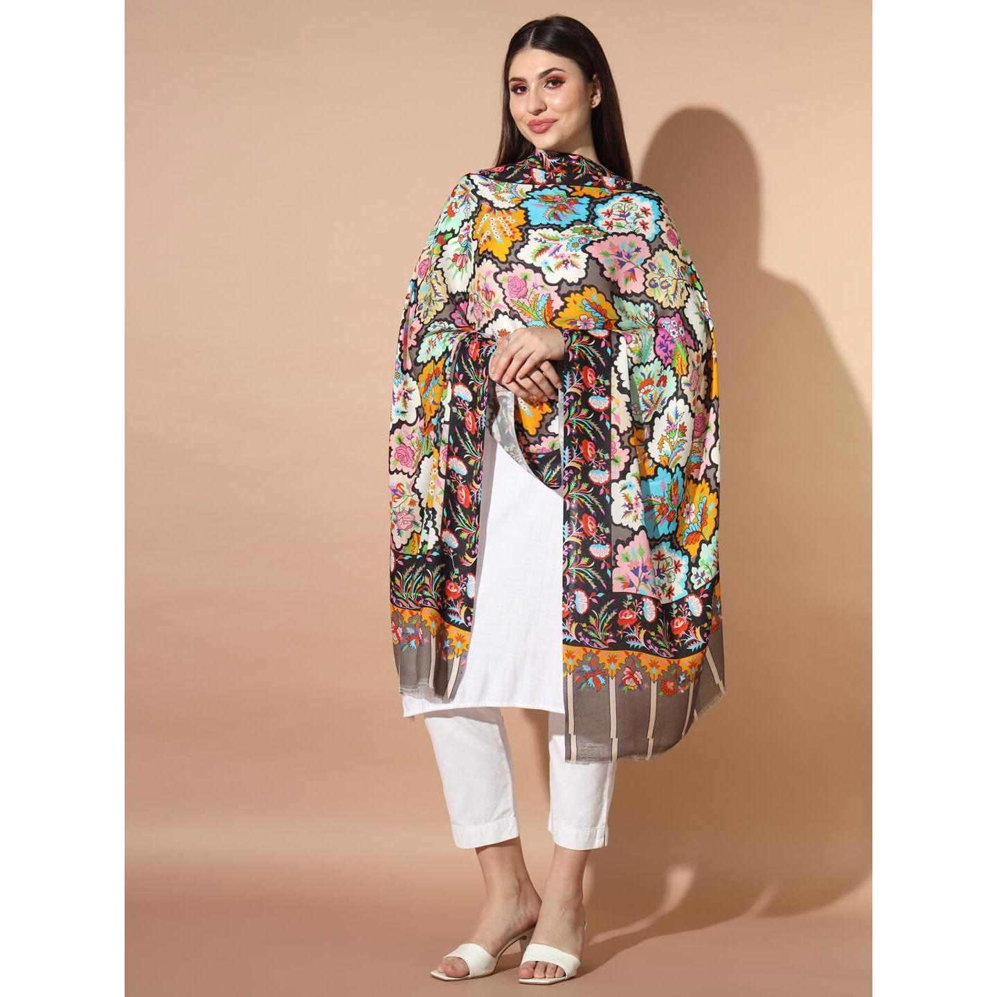 Pashmoda Women Chaman Fine Soft Bamboo Fibre Stole (Size  71X203 Cm)