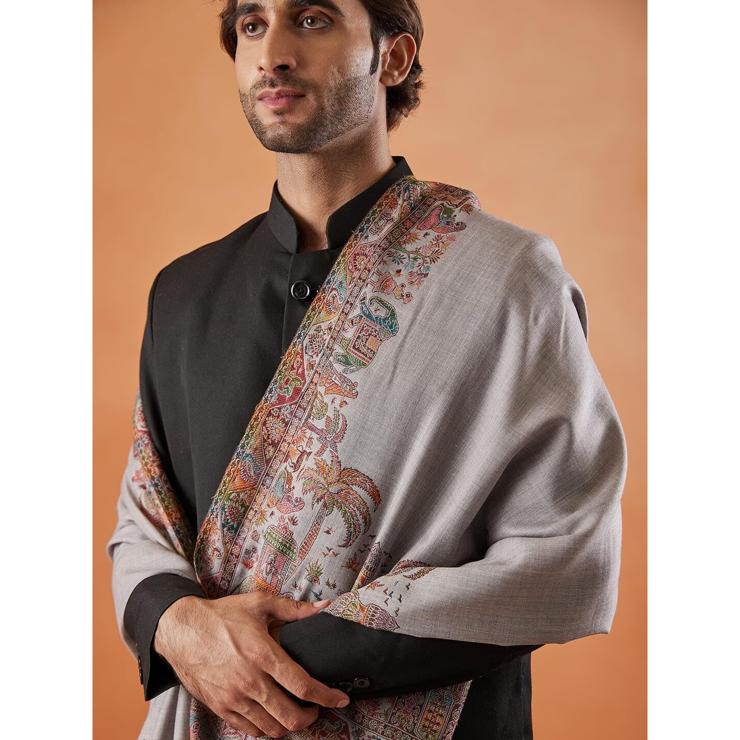 Pashmoda Men Rajwada Kaani Shawl (Size 101X203 Cm)
