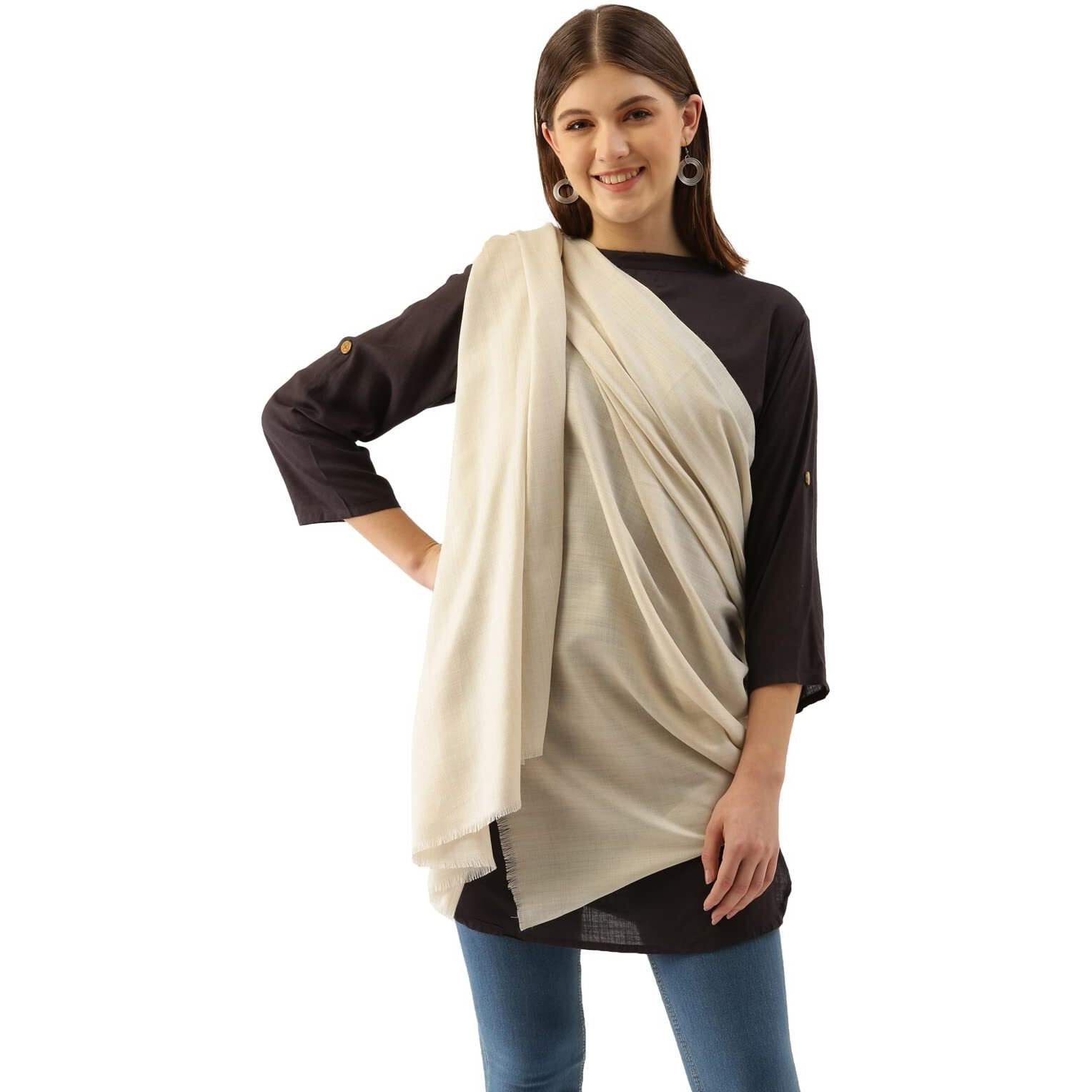 Pashmoda Women Dastaan Solid Shawl (Size  101X203 Cm)