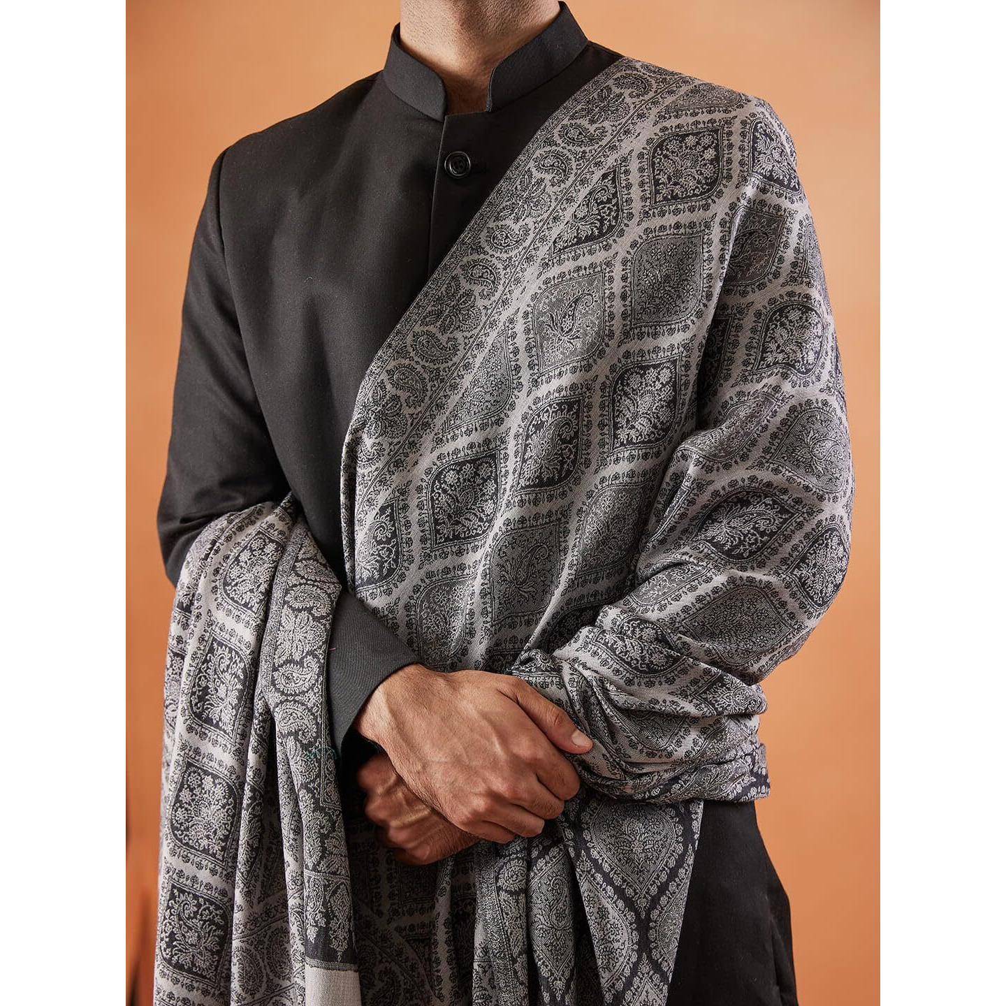 Pashmoda Men Shabnam Jamawar Shawl (Size 101X203 Cm)