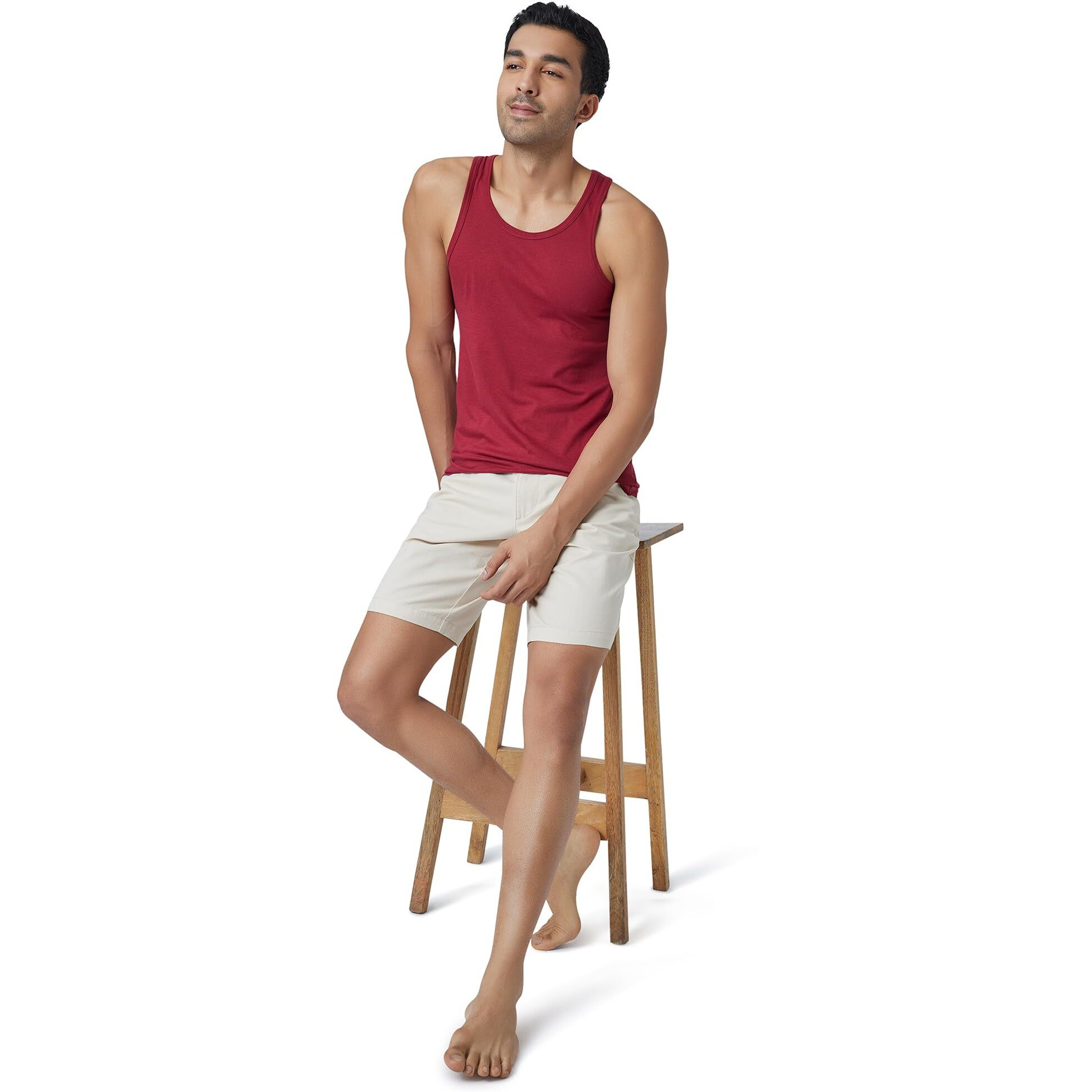 Xyxx Men Cotton Modal Vest, Regular Fit, Solid, Pack Of 1, Xyvest04Xl, Bold Burgundy, Xl