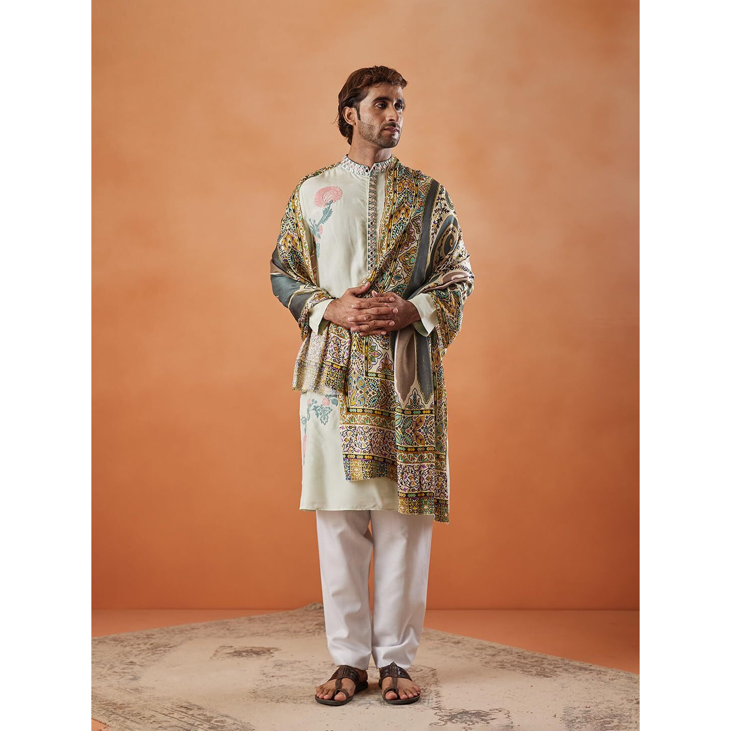 Pashmoda Men Bahaari Fine Soft Bamboo Fibre Stole (Size 71X203 Cm)