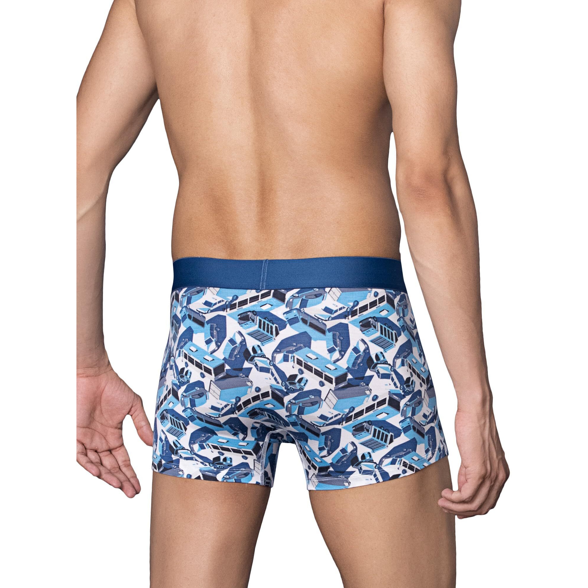 Xyxx Men Micro Modal Trunk, Slim Fit, Printed, Pack Of 1, Xytrnk194S, Street Blue, S