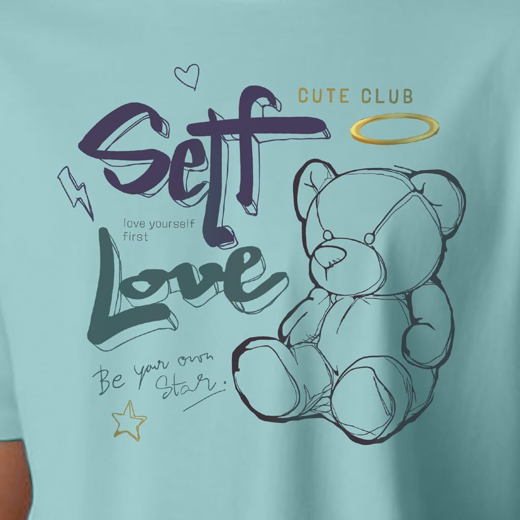 Peppyzone Men's Regular Fit T-Shirt (Pz-Rt-Teddy1620_Sky Blue