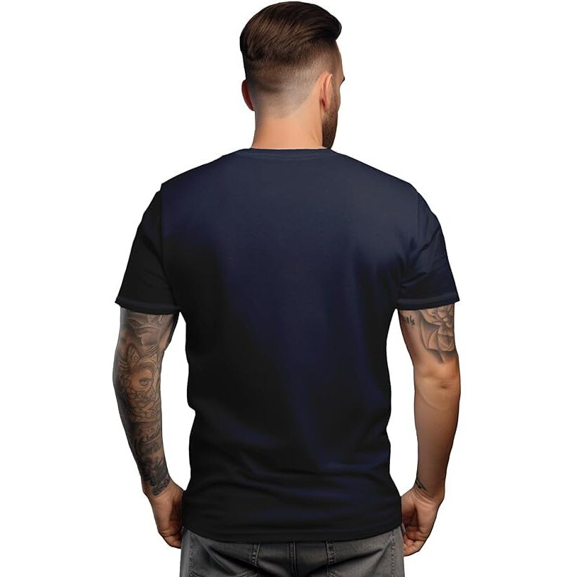 Peppyzone Men's Regular Fit Lord Shiva Mahakal Printed T Shirts For Men (M, Navy Blue2)