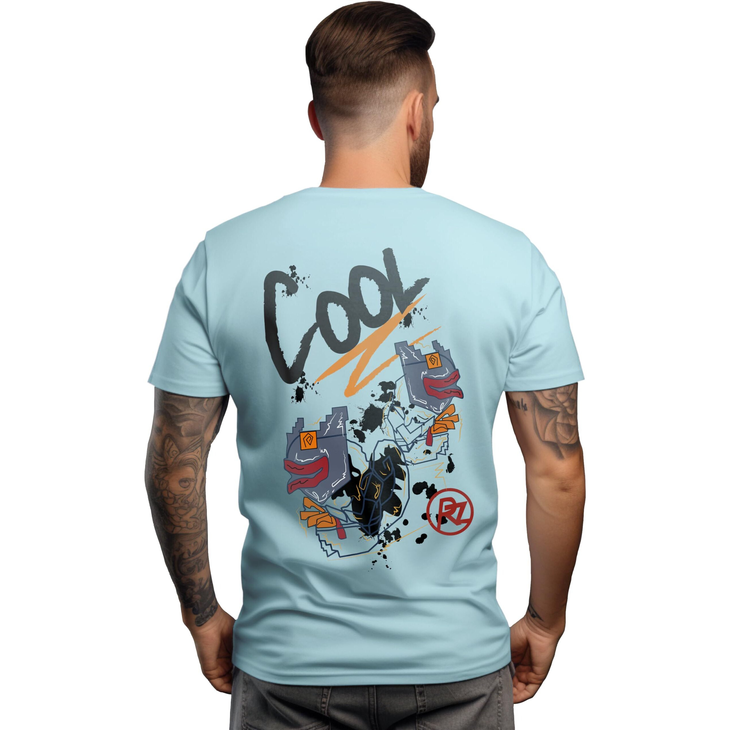 Peppyzone Men's Regular Fit T-Shirt (Pz-Trendy-45_Sky Blue