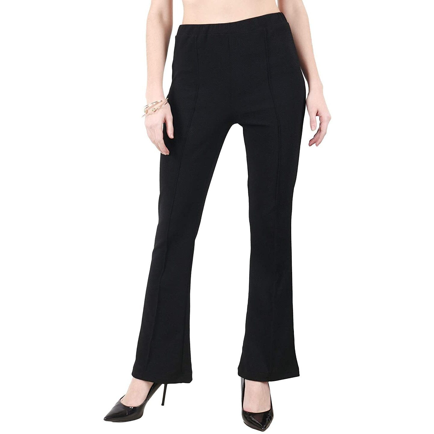 Om Sai Latest Creation Women's Regular Trousers (Oslc-Tr-703-L) Black