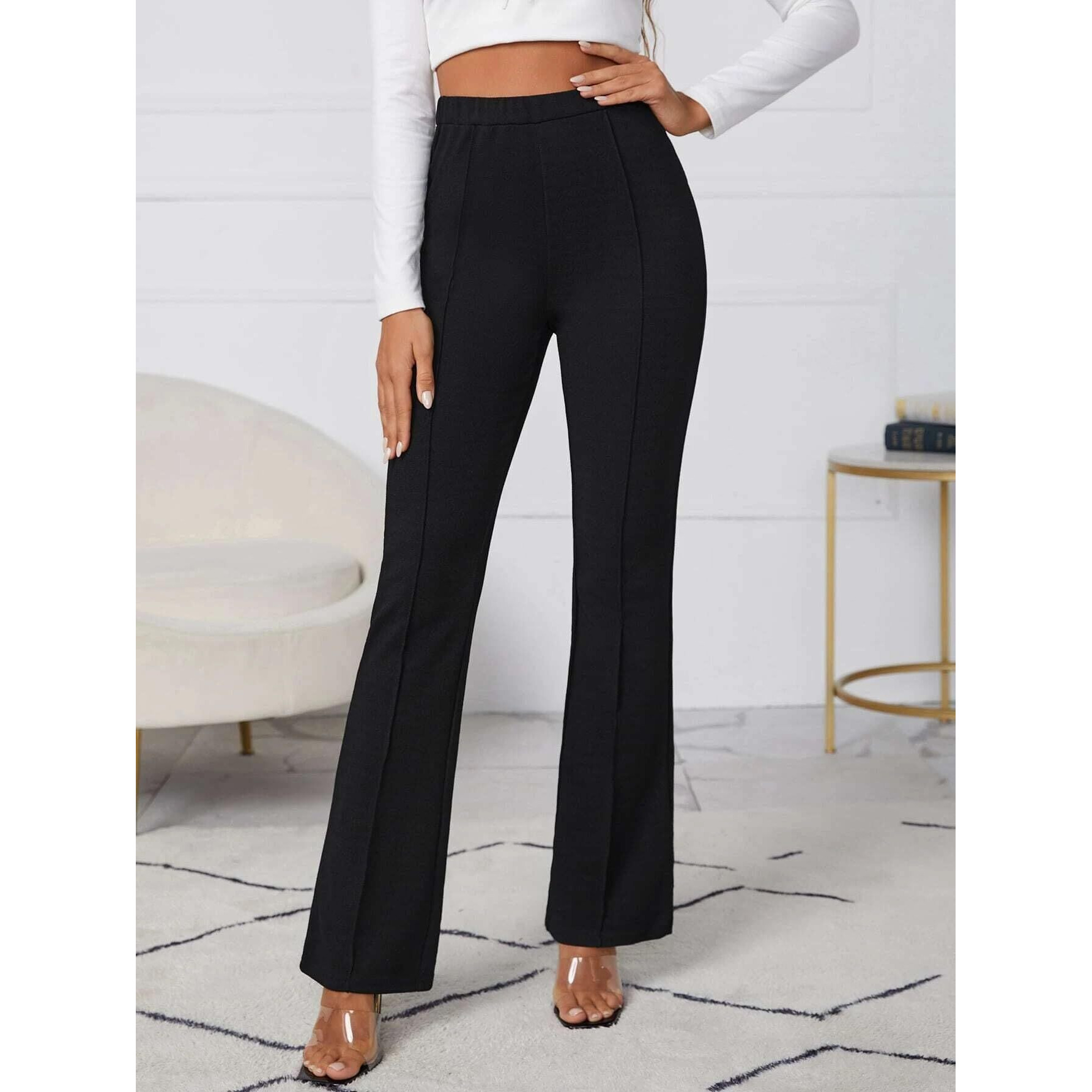 Om Sai Latest Creation Women's Regular Trousers (Oslc-Tr-703-L) Black