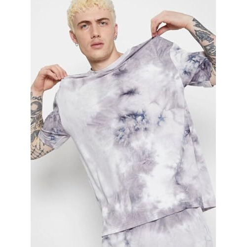 Om Sai Latest Creation Lycra Unisex Night Dress || Tie-Dye Night Wear Beach Wear Summer Wear Short Pajama Set || Sleepwear Loungewear T-Shirt & Shorts|| Night Suit For Men & Women. (Large, Black)