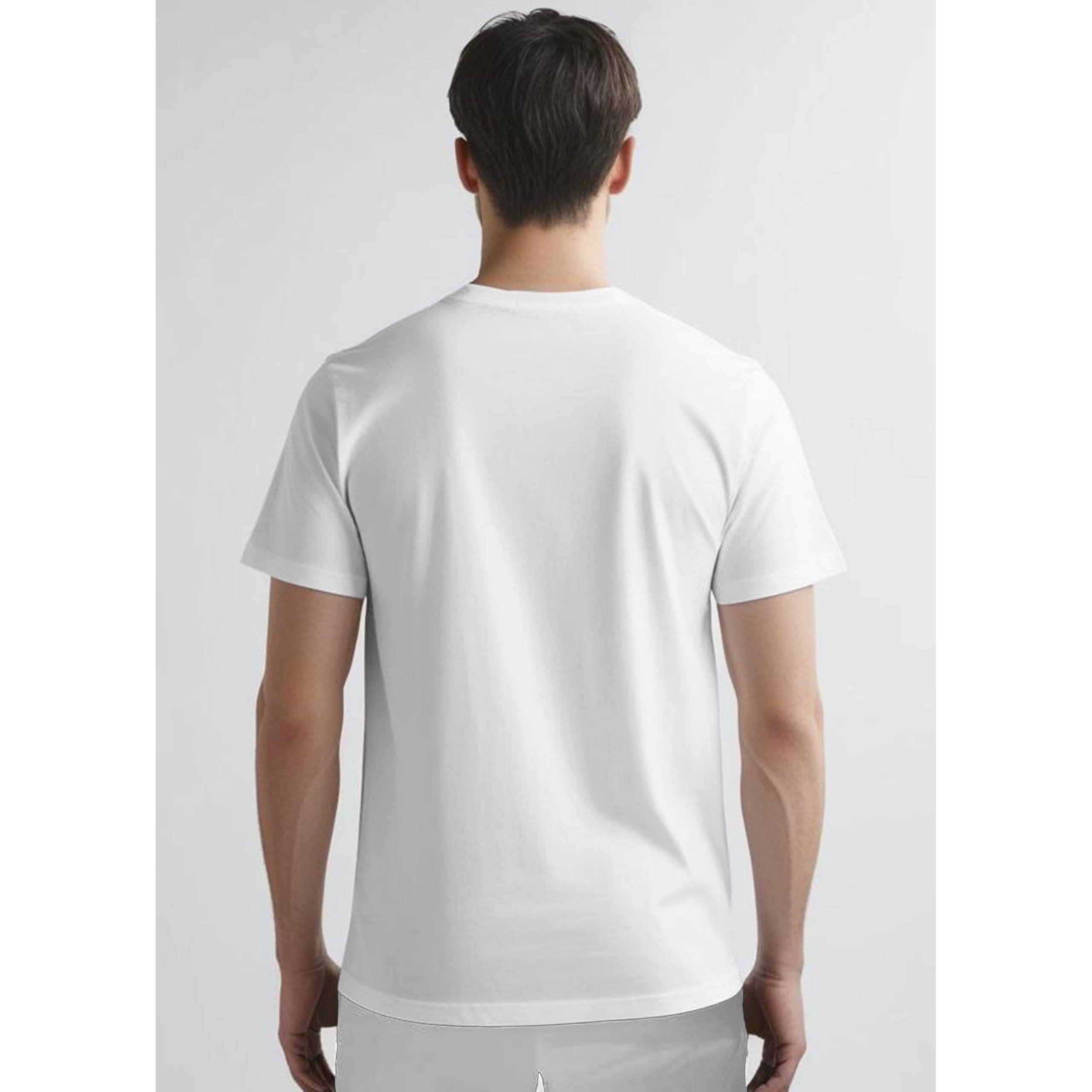 Peppyzone Men's Regular Fit Pure Cotton Solid T Shirt For Men (L, White)