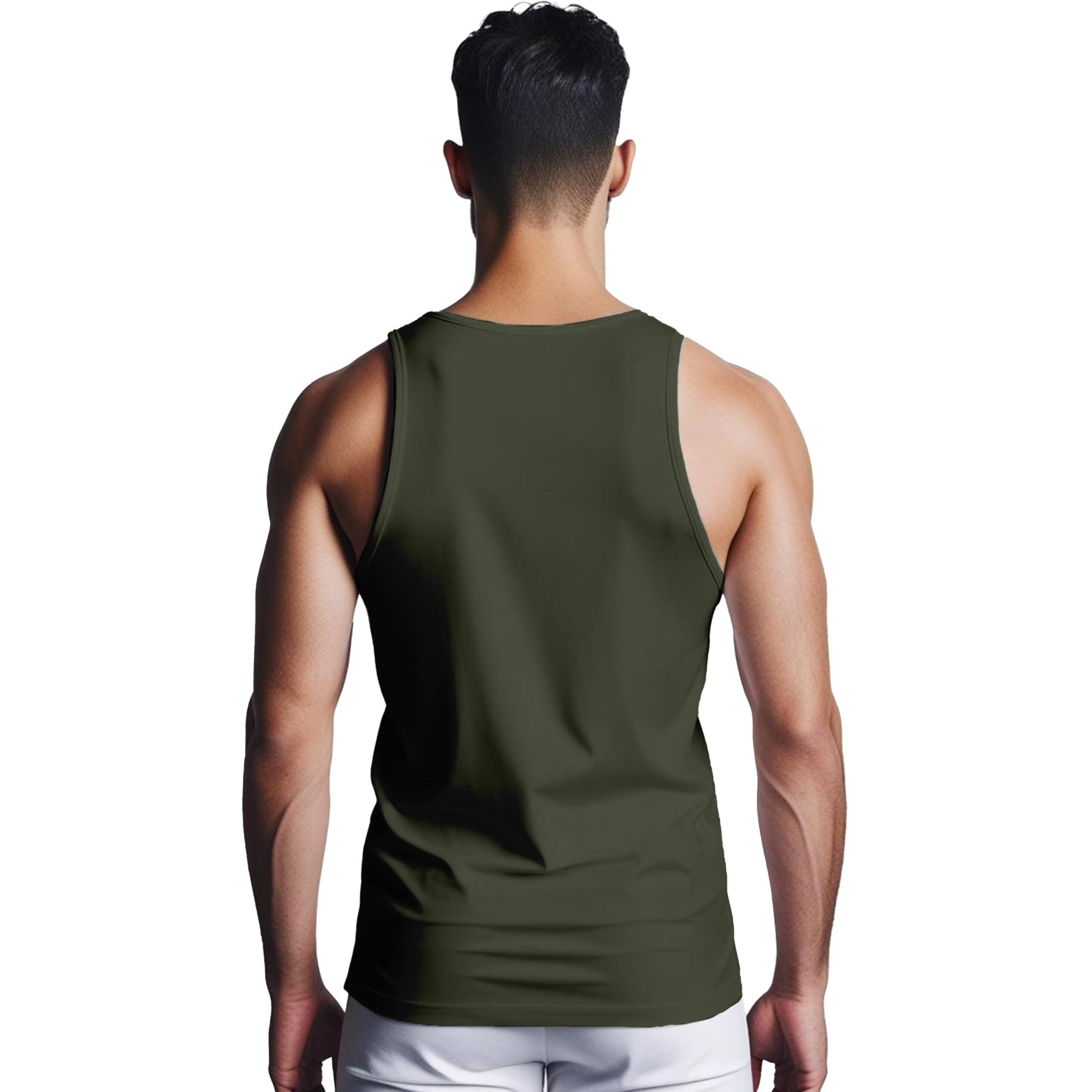 Peppyzone Army Printed 100% Cotton Tank Top Vest For Men (Xl, Olive2)