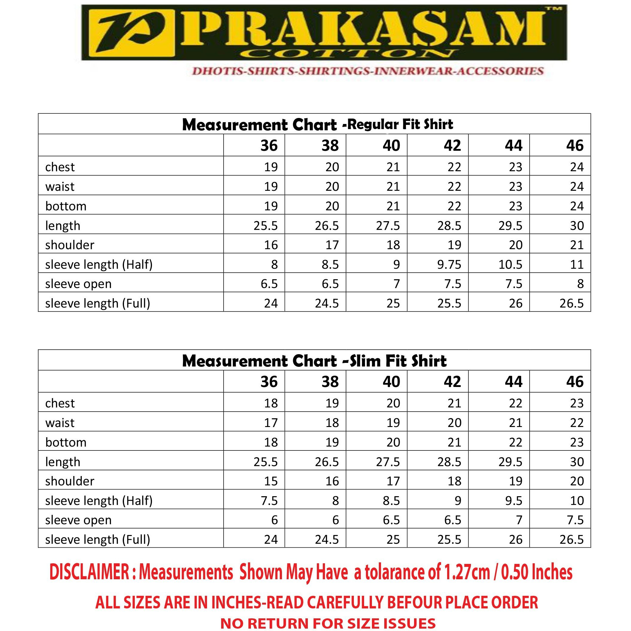 Prakasam Cotton Men's Formal Mono Cotton Half Sleeve White Shirt (40)