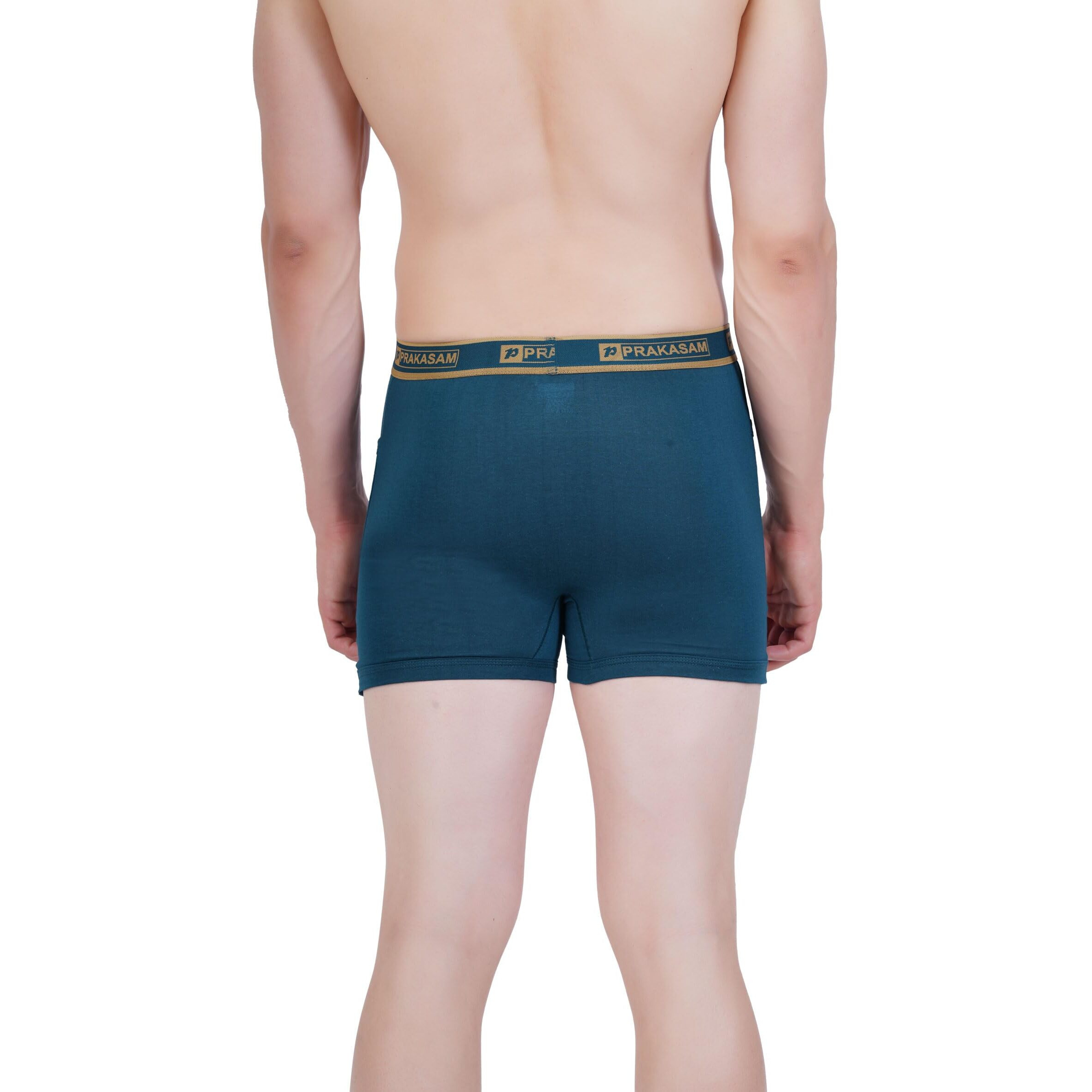 Prakasam Cotton -Marlow Mens 100% Pure Combed Cotton Outer Elastic Plain Trunks (Pack Of 2)