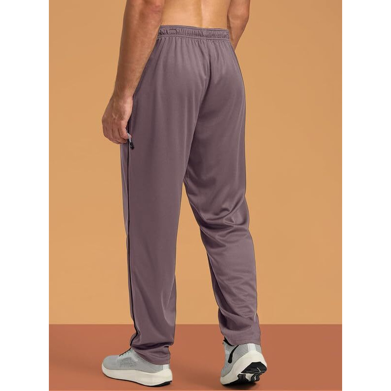 Pinkmint Men's Spandex Track Pant Ll Stylish Regulr Fit Track With Side Zip Pocket Ll Gym Wear Ll Yoga Ll Sports (Pack Of 1) Peach