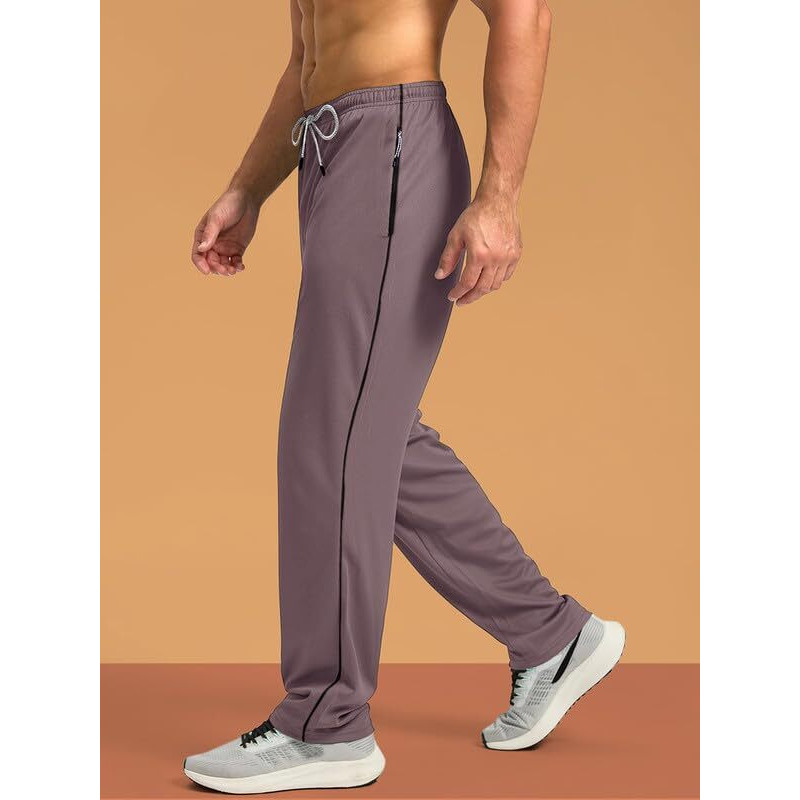 Pinkmint Men's Spandex Track Pant Ll Stylish Regulr Fit Track With Side Zip Pocket Ll Gym Wear Ll Yoga Ll Sports (Pack Of 1) Peach
