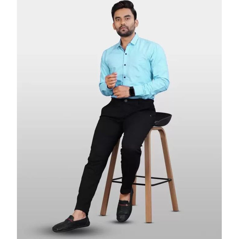 Pinkmint Casual Cotton Long Sleeve Shirt For Men Formal Wear Regular Wear