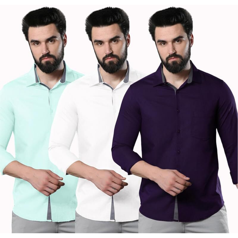 Pinkmint Men's Solid Regular Fit Shirt