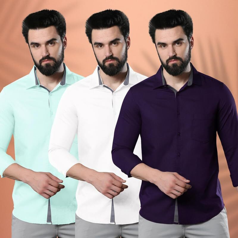 Pinkmint Men's Solid Regular Fit Shirt