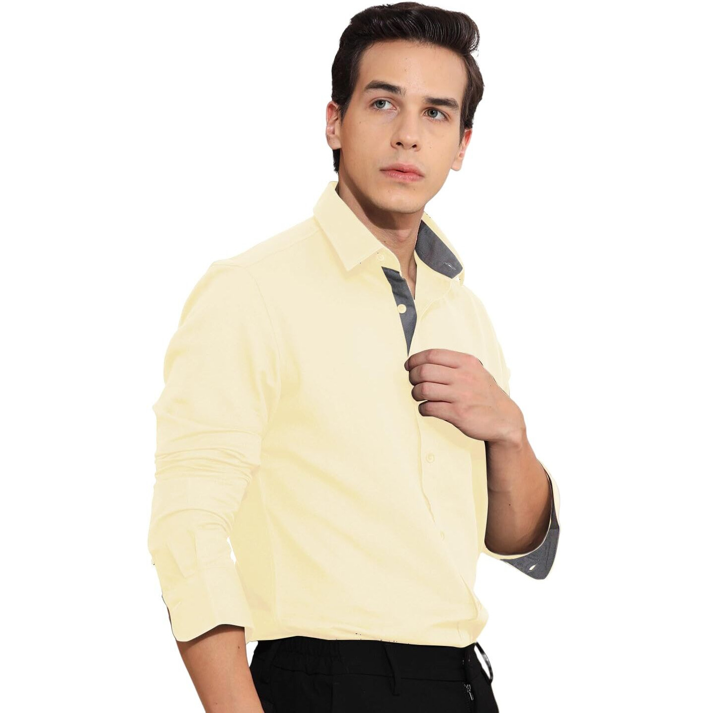 Pinkmint Men Shirt L Cotton Men's Shirt L Long Sleeve Shirt L Formal L Casual Regular Fit Shirt