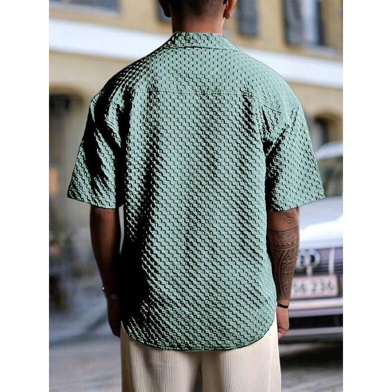 Pinkmint Bubble Textured Shirt For Men Ll Half Sleeve Stylish Button Down Shirt's Ll Men's Pocket Shirt (Pack Of 1) Mint