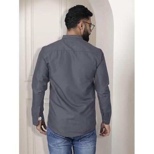 Pinkmint Casual Cotton Long Sleeve Shirt For Men Formal Wear Regular Wear