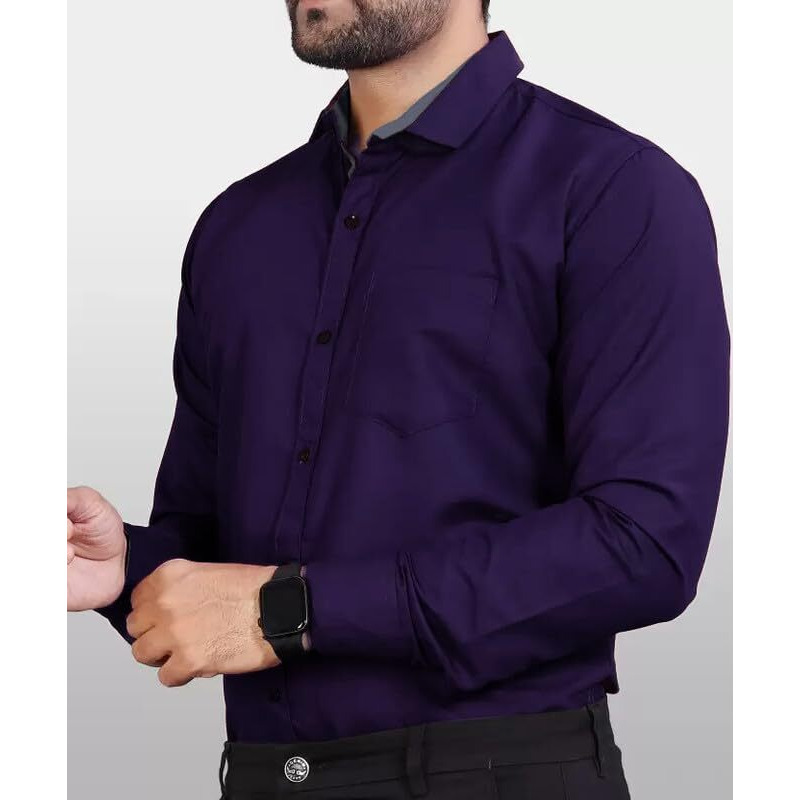 Pinkmint Casual Cotton Long Sleeve Shirt For Men Formal Wear Regular Wear