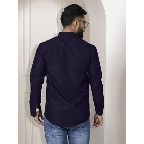 Pinkmint Casual Cotton Long Sleeve Shirt For Men Formal Wear Regular Wear