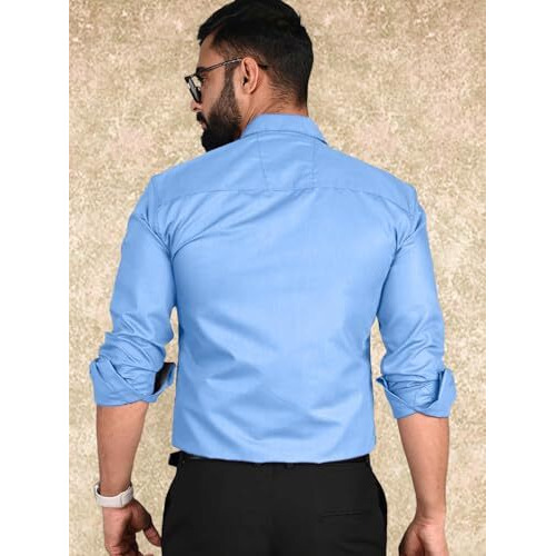 Pinkmint Casual Cotton Long Sleeve Shirt For Men Formal Wear Regular Wear