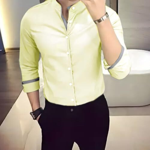Pinkmint Casual Cotton Long Sleeve Shirt For Men Formal Wear Regular Wear