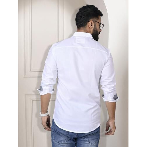 Pinkmint Casual Cotton Long Sleeve Shirt For Men Formal Wear Regular Wear