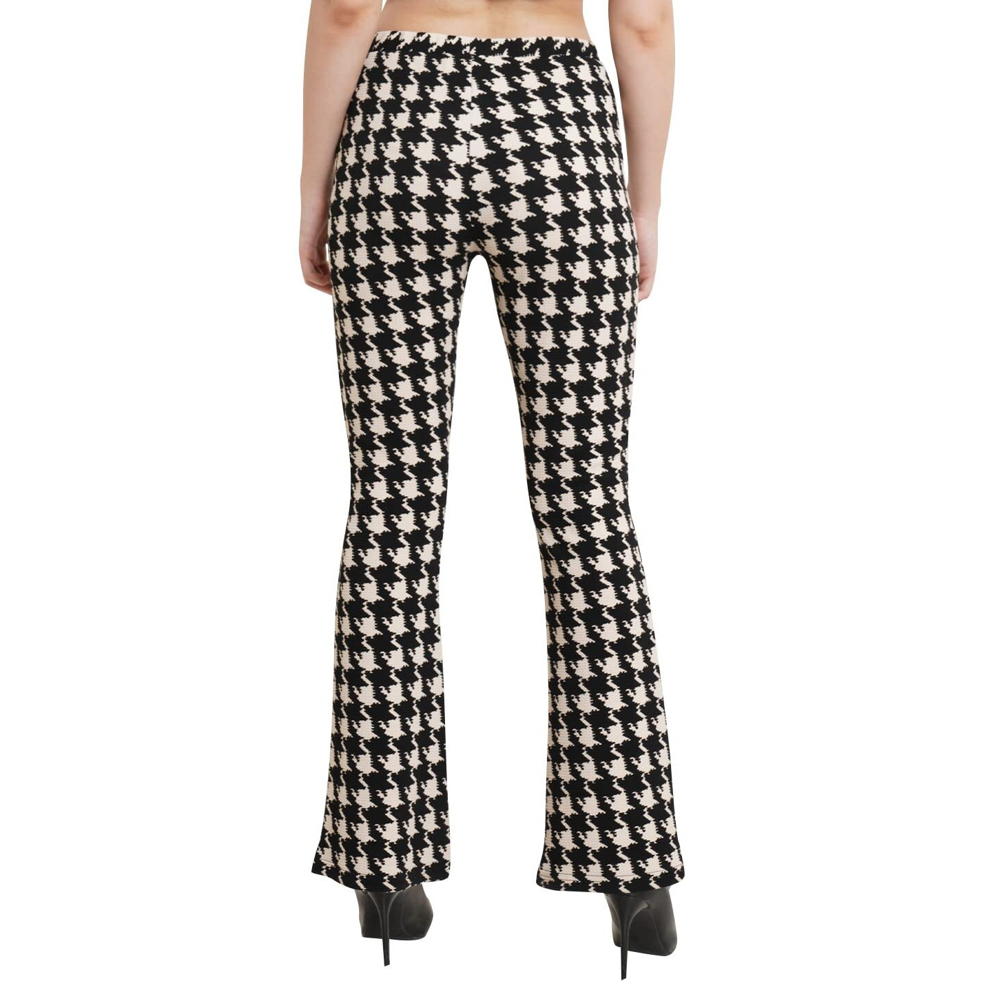 Popwings Black & White Printed Mid Rise Women Trouser