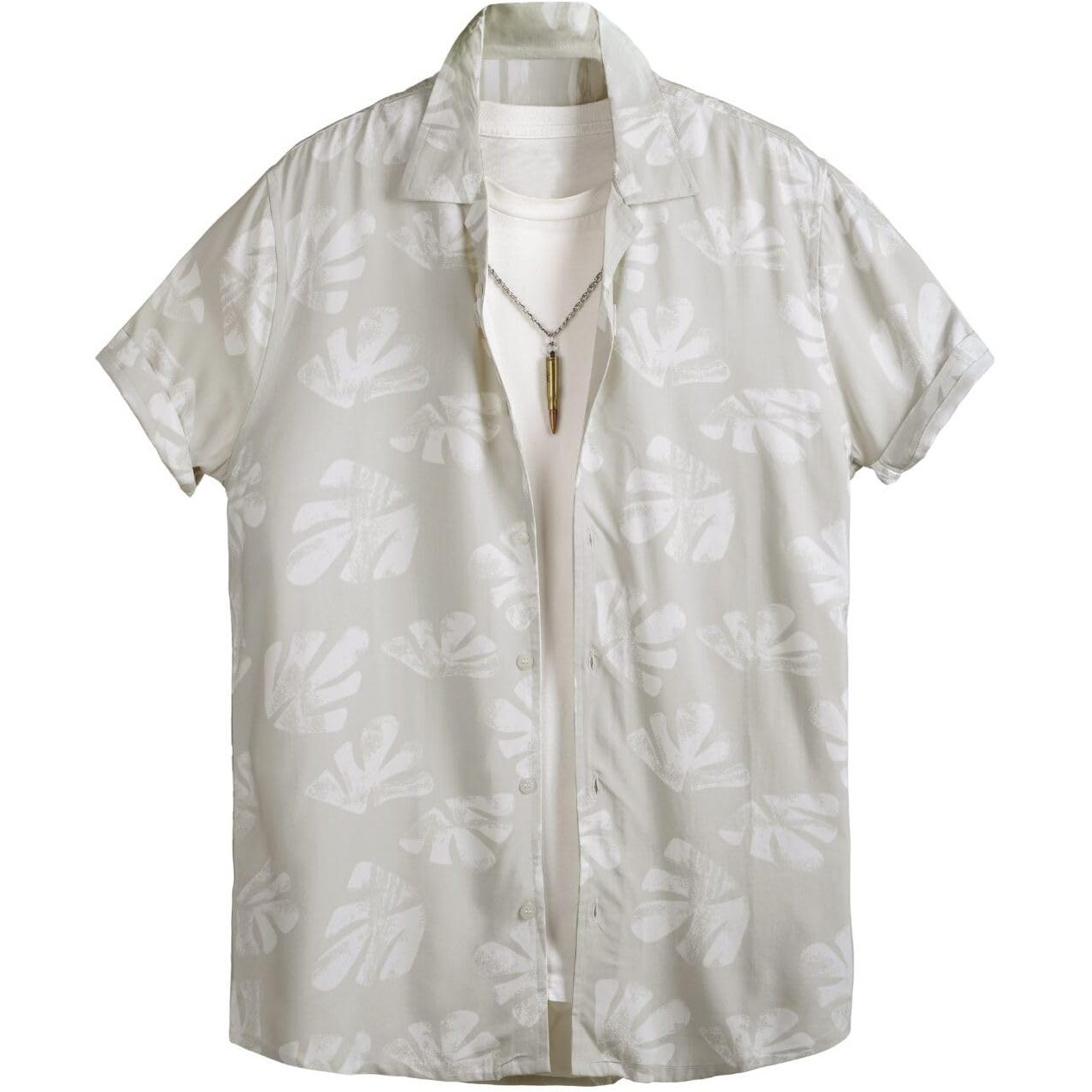 Rytras Men's Printed Regular Fit Shirt(Beige,S)