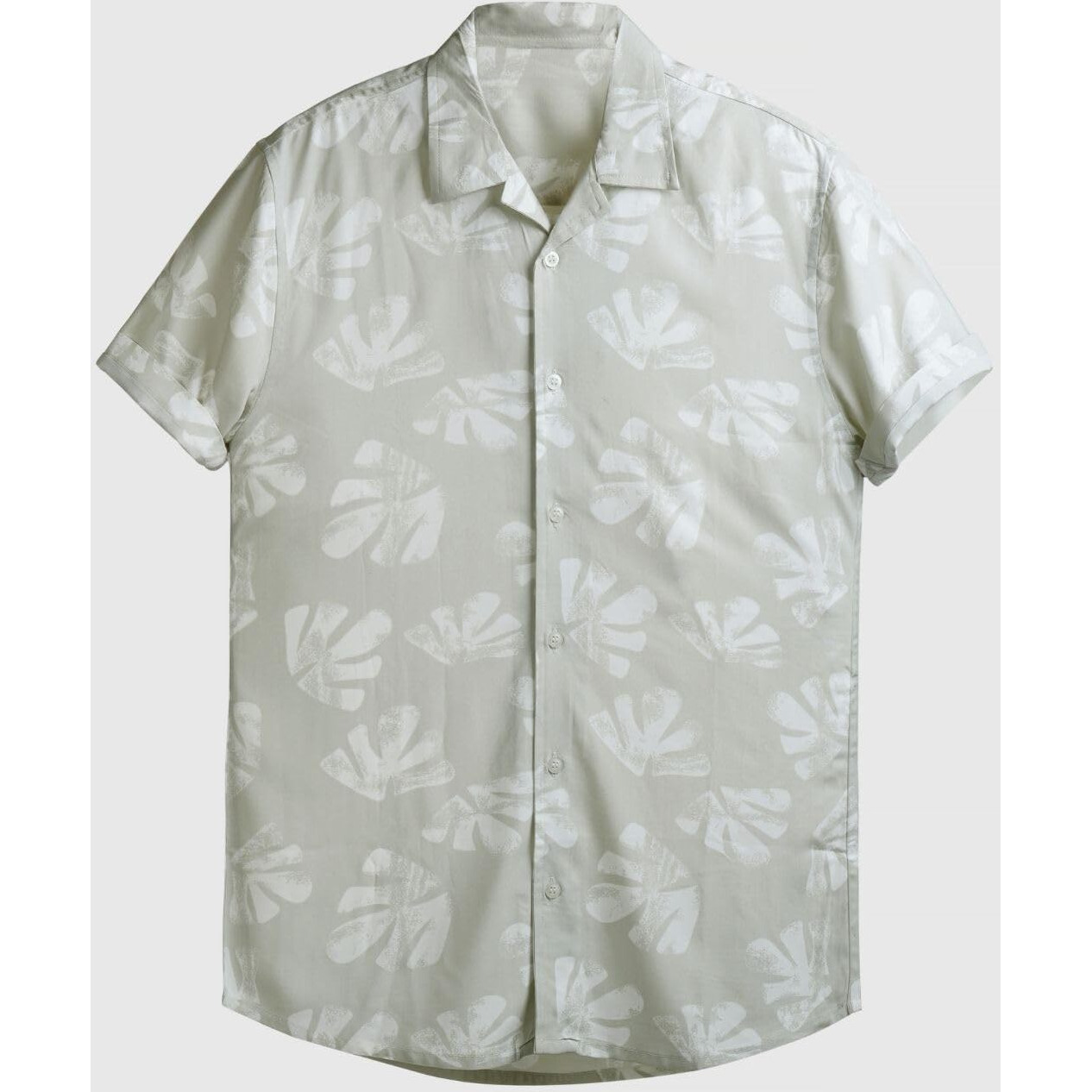 Rytras Men's Printed Regular Fit Shirt(Beige,S)