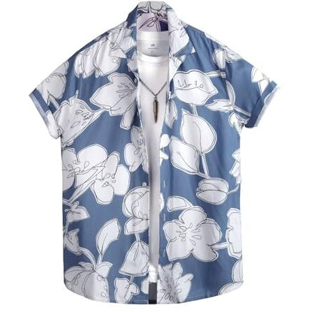 Rytras Men's Printed Regular Fit Shirt(Rytshrt01,Blue,Xxl)