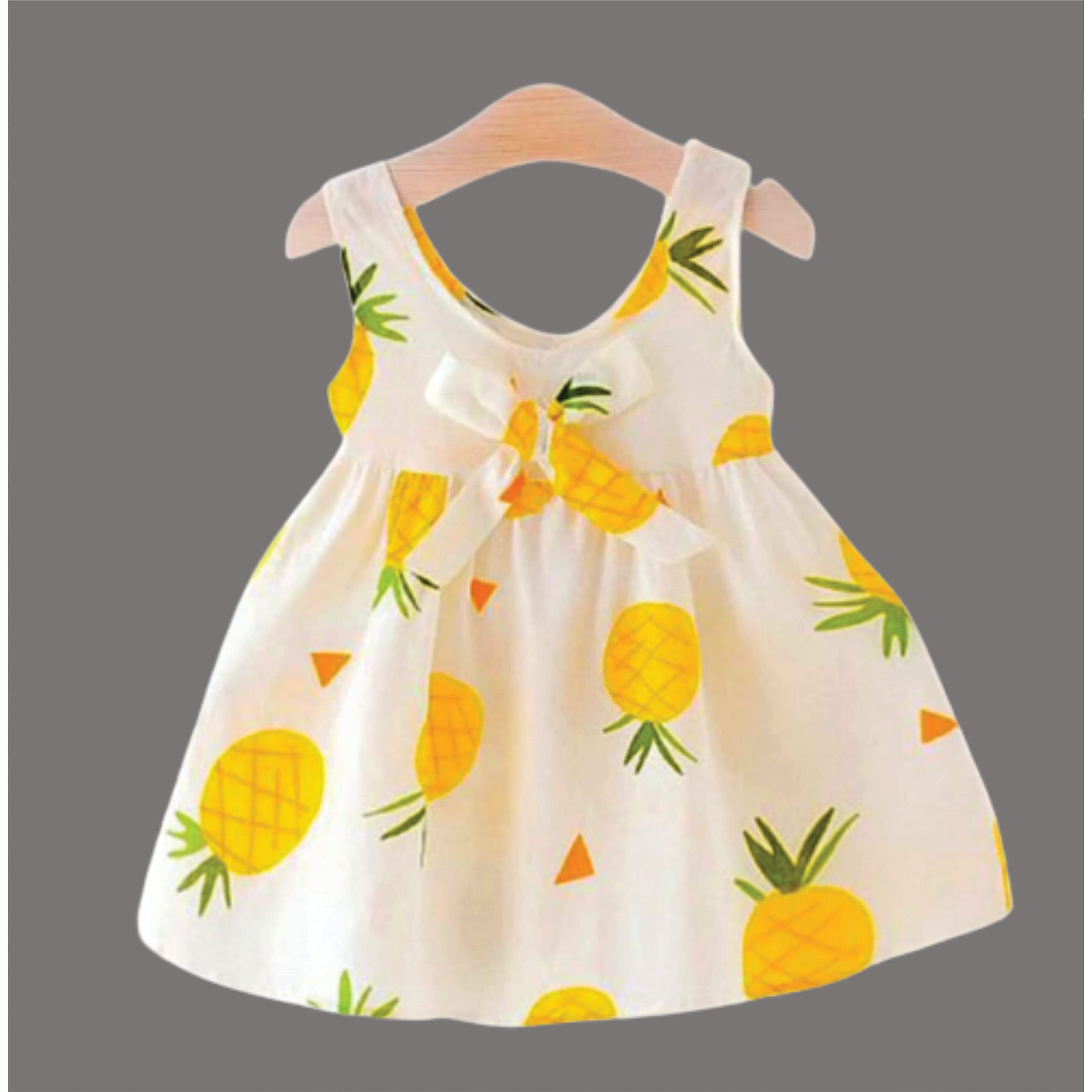Pujia Mills Baby Outfits Girls Toddler Princess Fruit Print Skirt Dress (Bgd 13-1-2) White