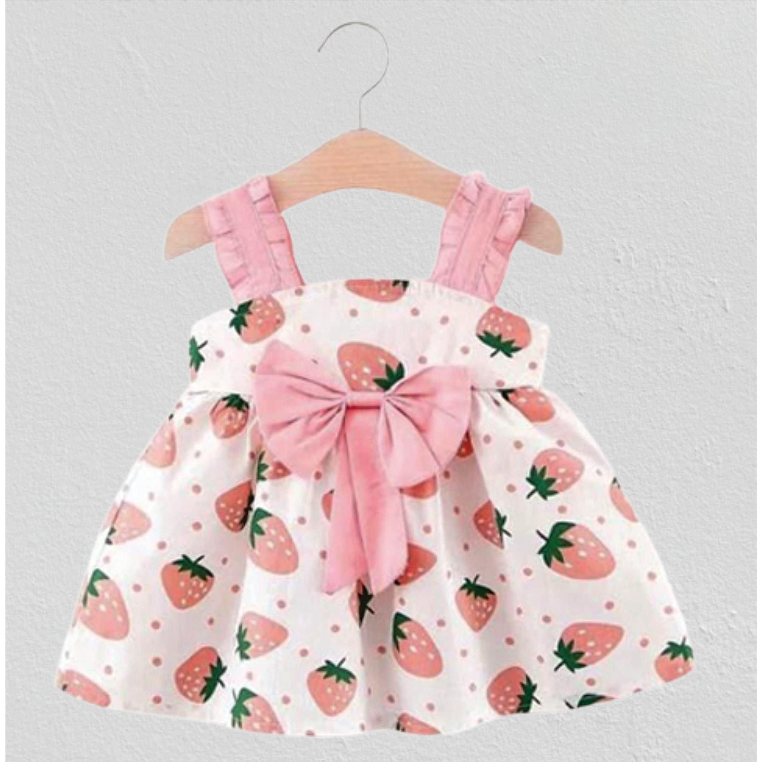 Pujia Mills Baby Outfits Girls Toddler Princess Strawberry Skirt Dress (Bgd 70-1-2)