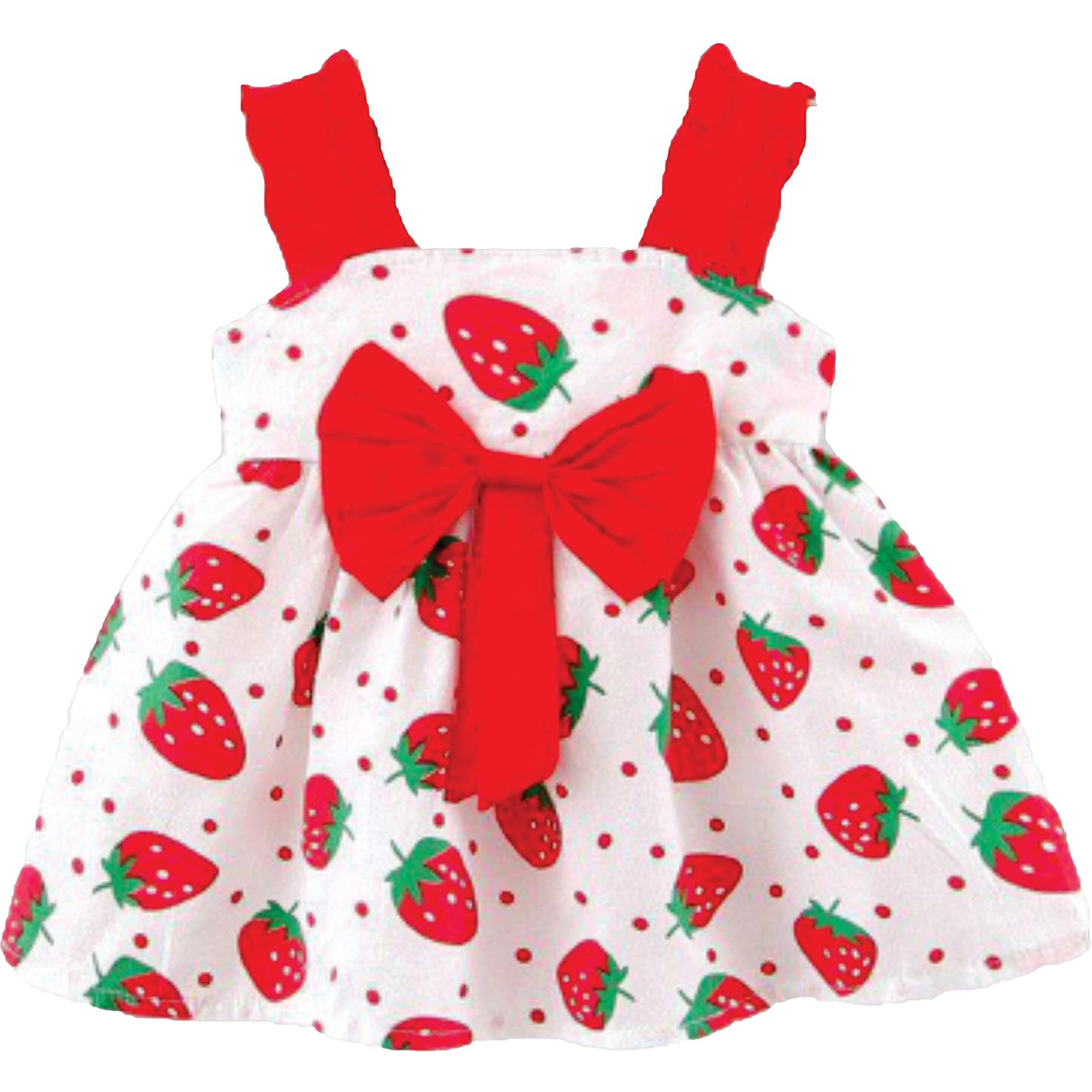 Pujia Mills Baby Outfits Girls Toddler Princess Strawberry Skirt Dress (Bgd 11-1-2)