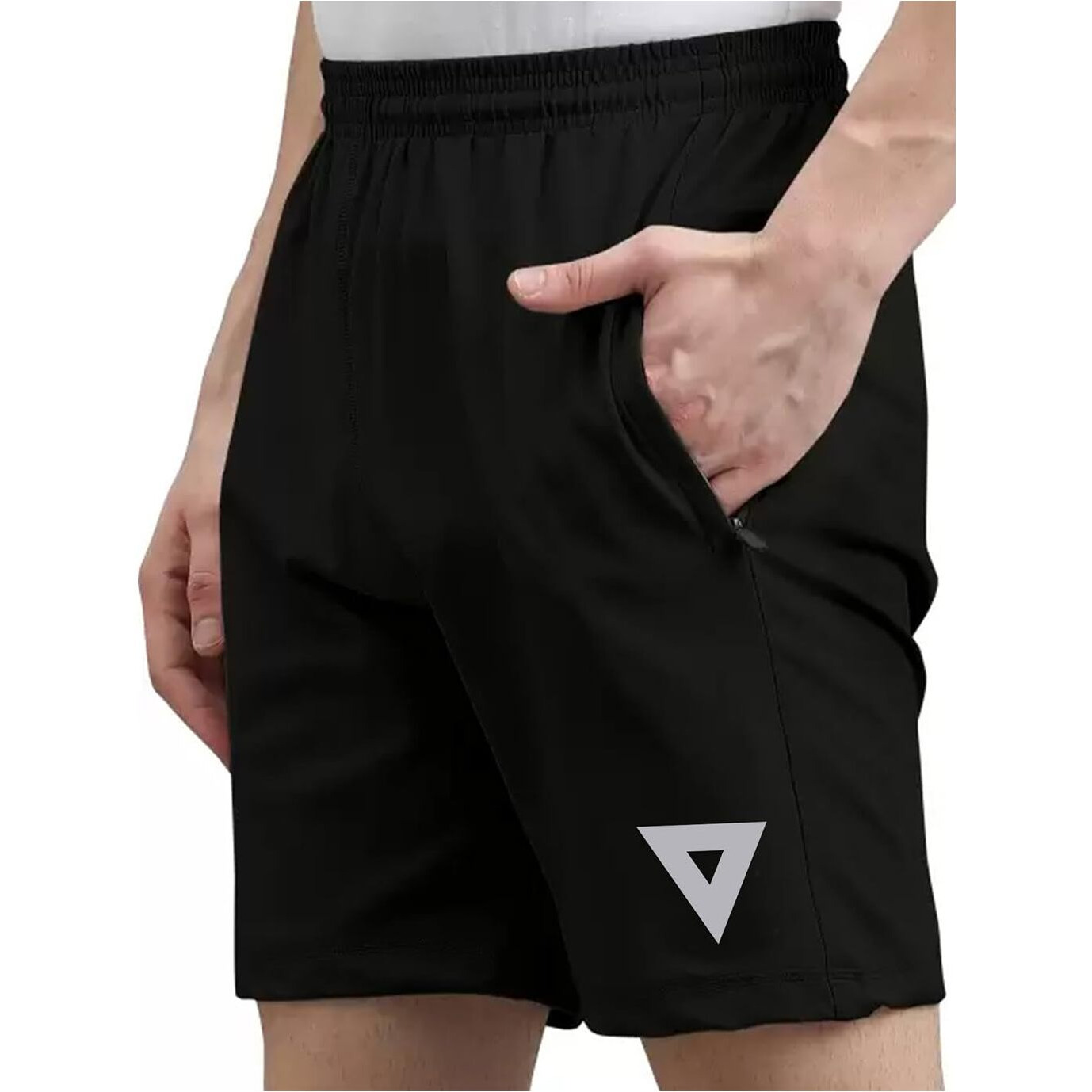 Selvia Men's Knitted Lycra Full Elastic Active Stretchable Shorts (566Tk7744N-Xl_Black)