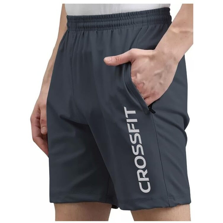 Selvia Men's Knitted Lycra Full Elastic Active Stretchable Shorts Combo Pack Of 2 (566Tk7742N-S_566Tk7745N-S_Dark Grey | Dark Grey)