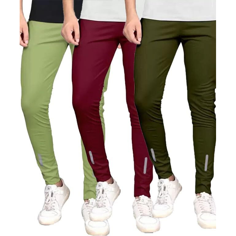 Selvia Men's Regular Track Pants (446Tk112N-S_446Tk116N-S_446Tk117N-S Maroon & Mahendi Green