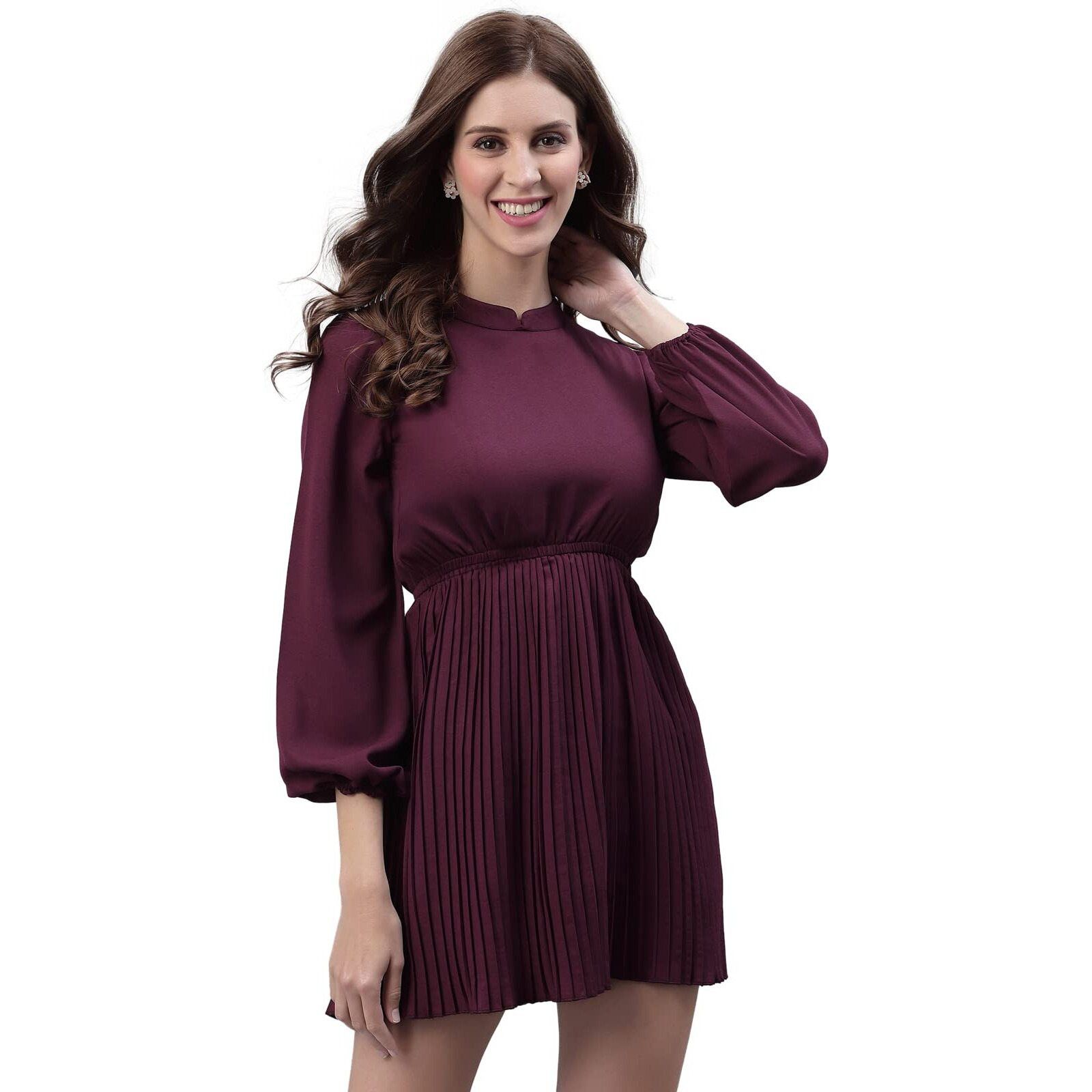 Selvia Solid Summer Cool Dress(316Tkn195-Xl_Wine)