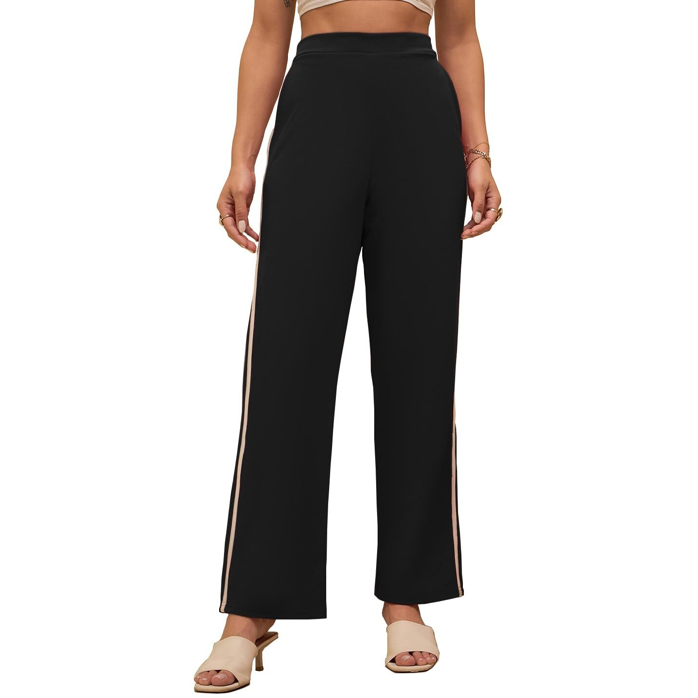 Rare Women Black Colour Solid Regular Trousers (Ep8140_Black_Xl)