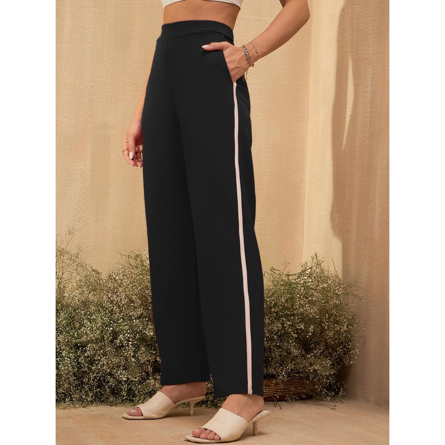 Rare Women Black Colour Solid Regular Trousers (Ep8140_Black_Xl)