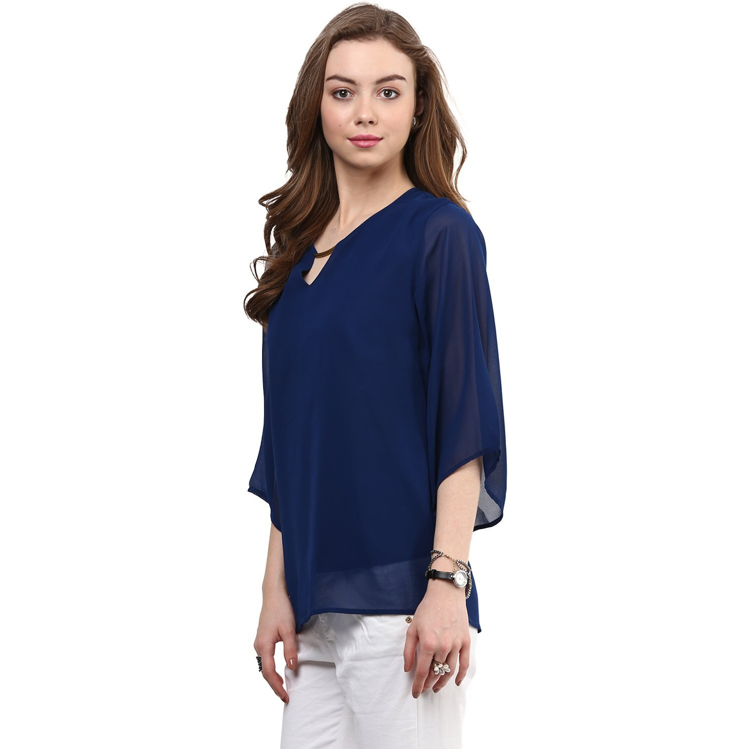 Rare Women Blue Georgette Top (Ep1038-S)