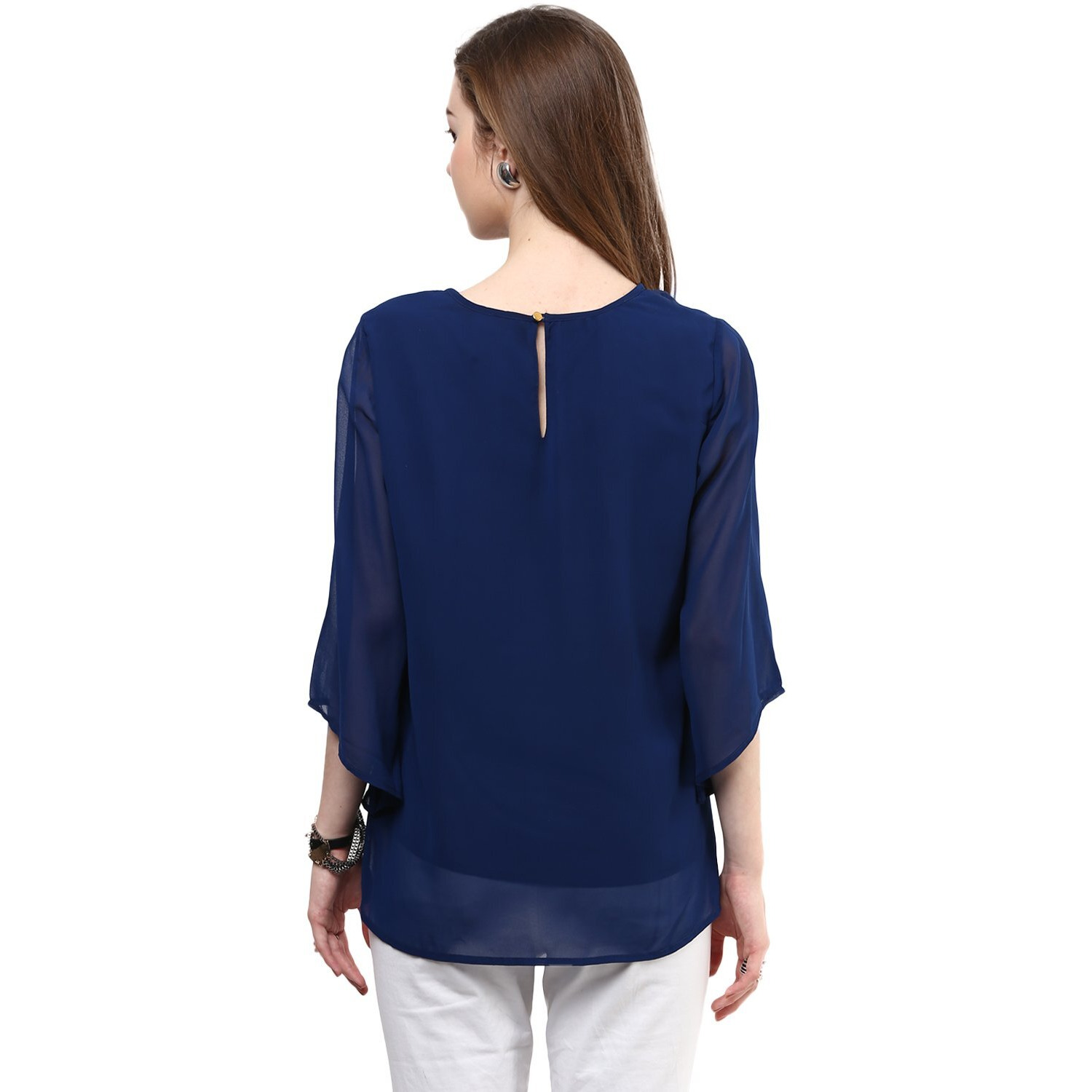 Rare Women Blue Georgette Top (Ep1038-S)