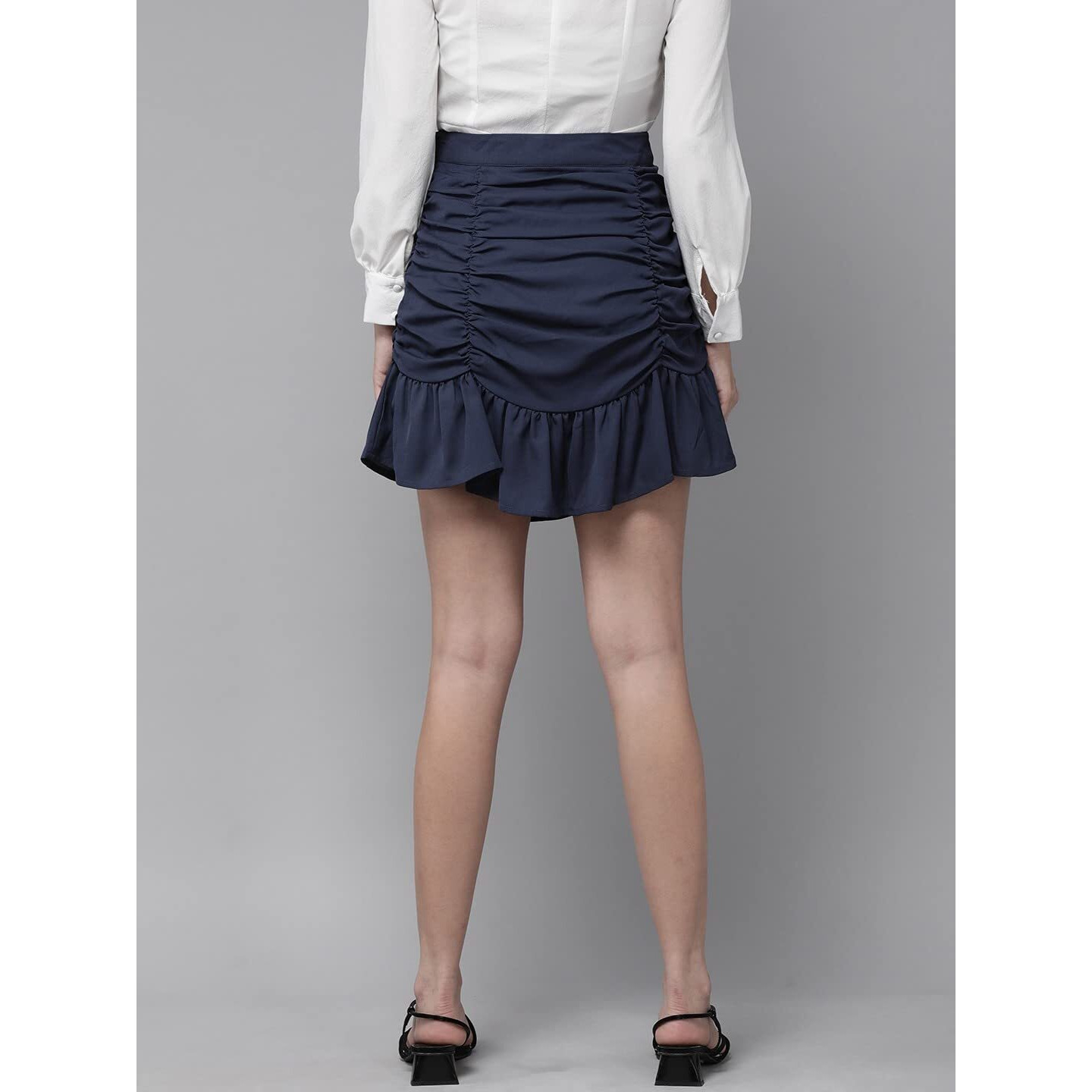 Rare Crepe Western Skirt Navy Blue