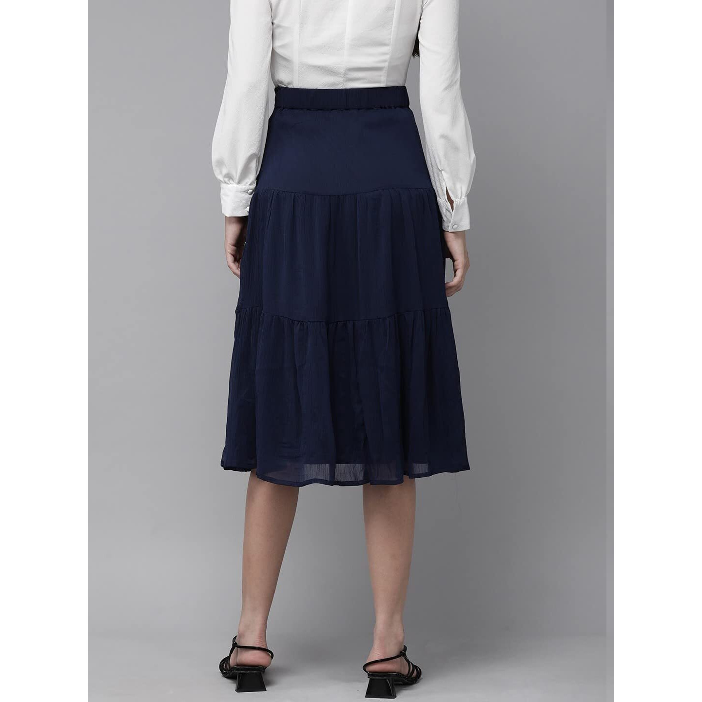 Rare Georgette Western Skirt Navy Blue